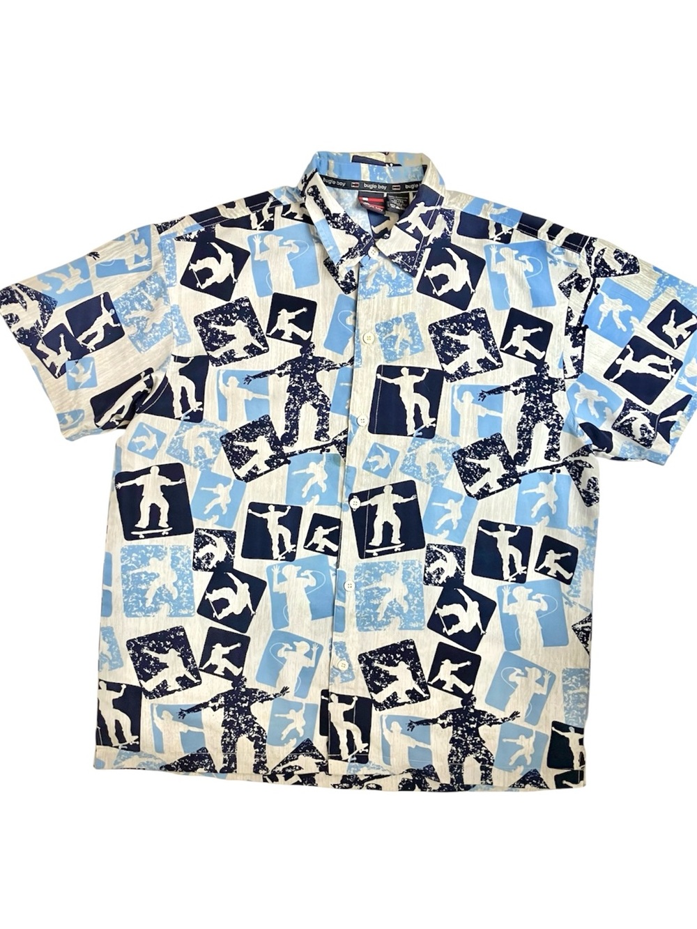 90s Vintage Bugle Boy Button Up Shirt Skateboard Skater Y2K 2000s Sk8 Streetwear